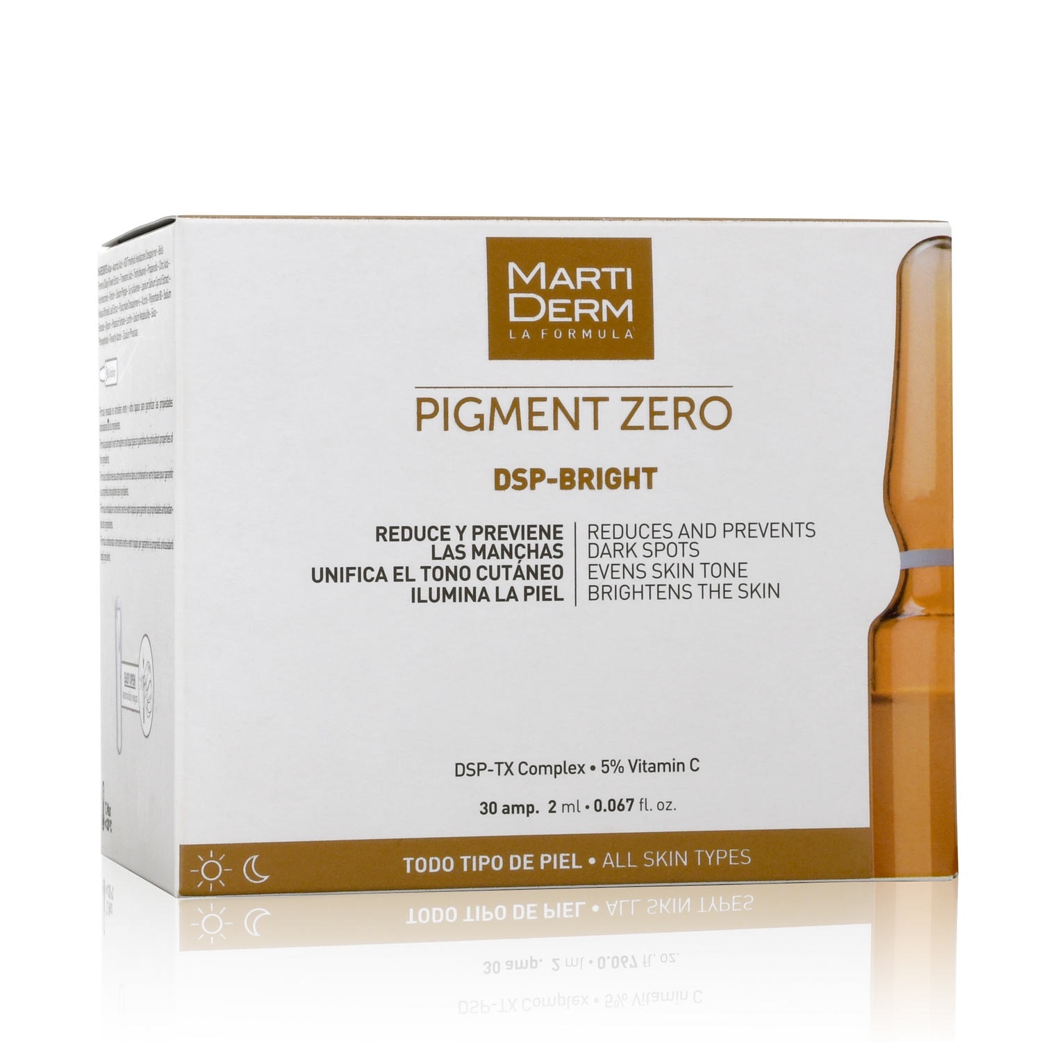 MartiDerm Pigment Zero DSP-Bright Siero Viso 30 Fiale da 2 ml - Riduce Macchie Cutanee, Uniforma il Tono e Apporta Luminosità
