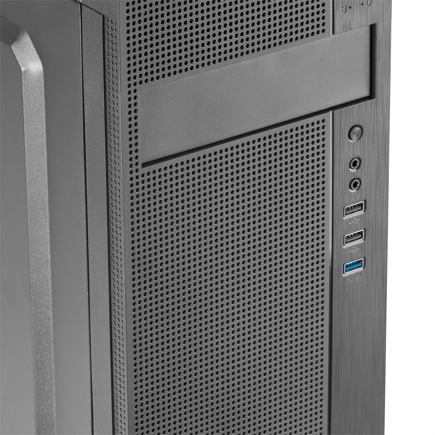 Tacens 2FERROX Case per PC ATX Mid-Tower in Acciaio Nero con Ventola Laterale da 12 cm e Griglia Frontale