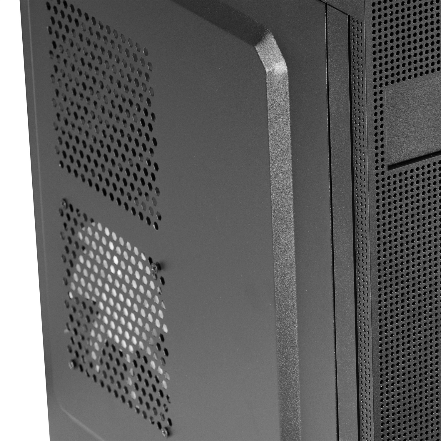 Tacens 2FERROX Case per PC ATX Mid-Tower in Acciaio Nero con Ventola Laterale da 12 cm e Griglia Frontale