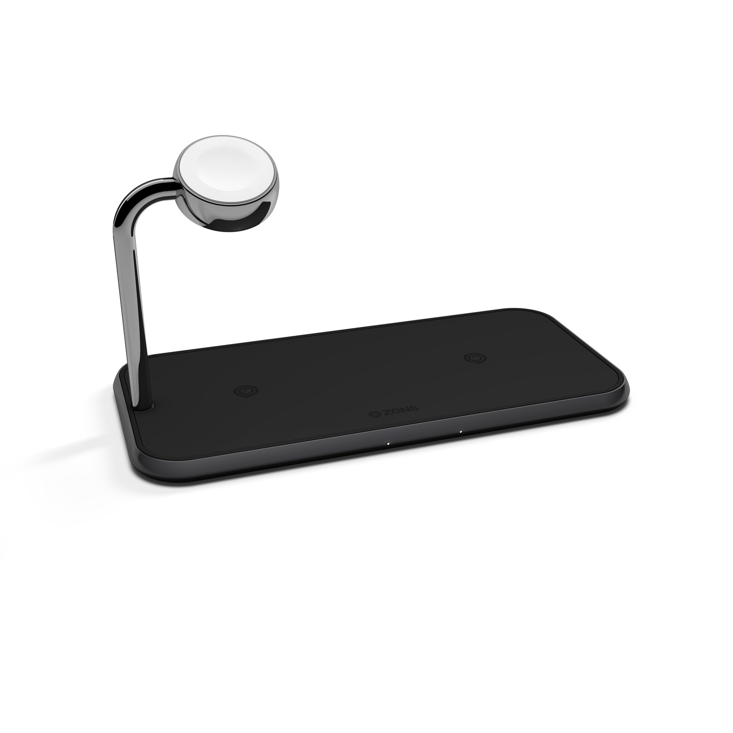 Zens ZEDC05B/00 Tappetino di Ricarica Wireless Qi Doppio Watch 20W in Alluminio Nero