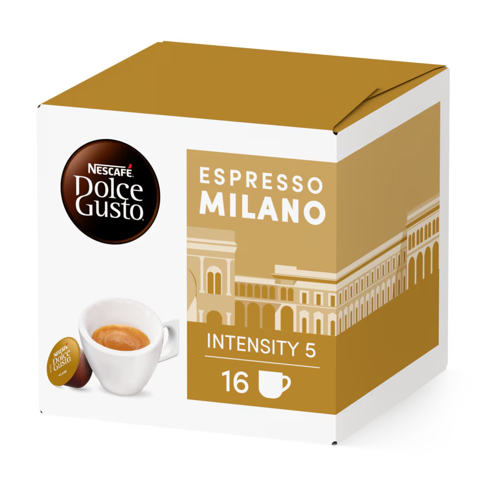 Nescafé Dolce Gusto Caffè Espresso Milano - 16 Capsule Compatibili, Intensità 7/13, Miscela Italiana