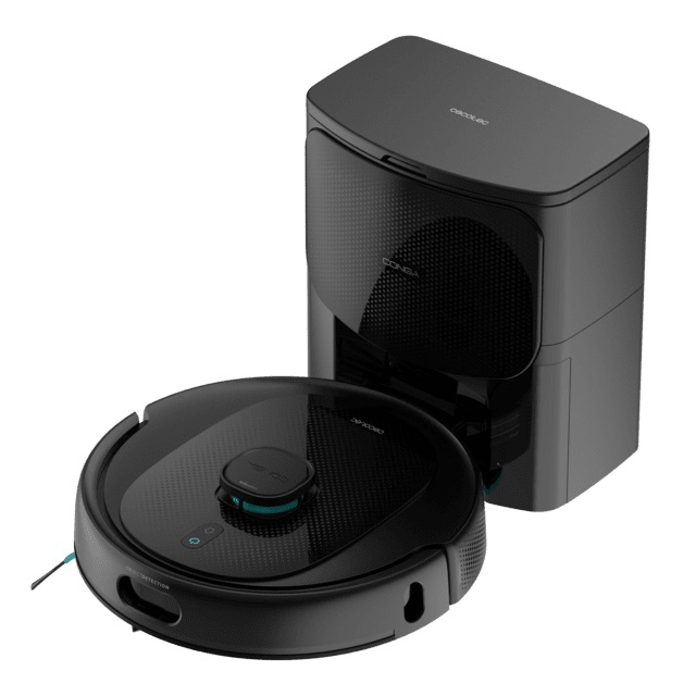 Cecotec Conga 9990 AI Spin Revolution Ultra Power - Robot Aspirapolvere con 10.000 Pa, Navigazione Laser, Base Autosvuotamento e Controllo App
