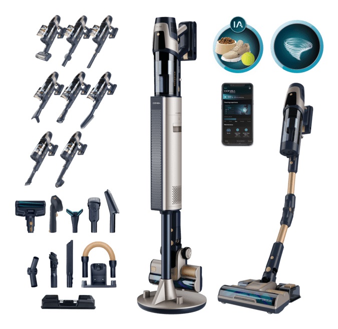 Cecotec Conga Rockstar RZ90 AI AquaPet Flex: Aspirapolvere Senza Fili con Potenza 310 AW, Base Autosvuotante e Spazzola per Animali