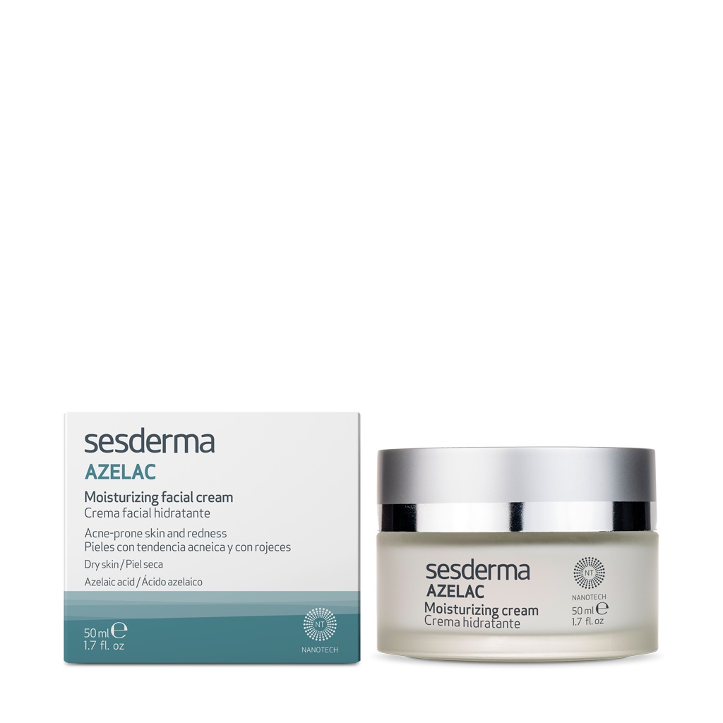 Sesderma Azelac Crema Idratante Viso 50 ml - Anti-invecchiamento, Combatte la Couperose, Aumenta l'Idratazione