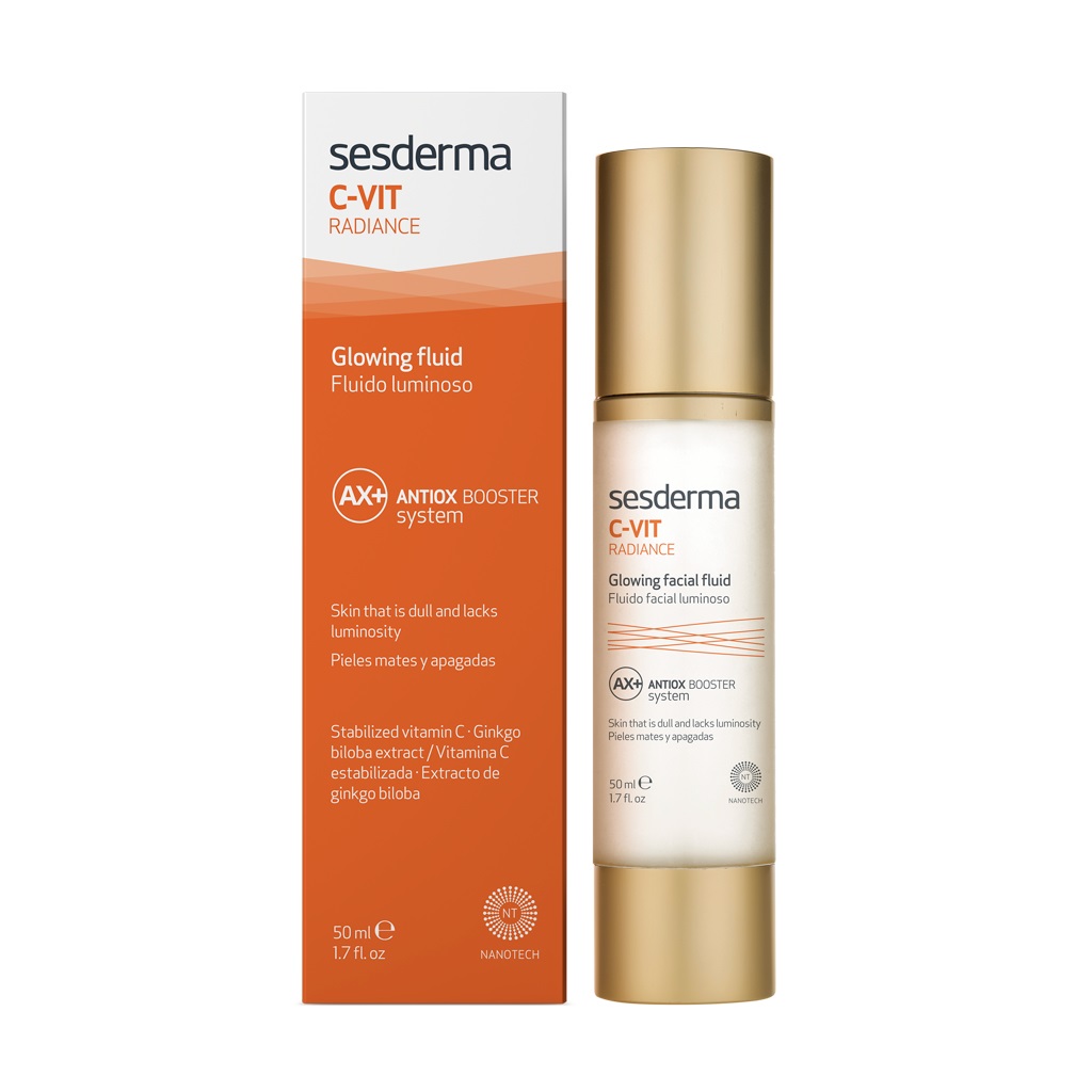 Sesderma C-Vit Radiance Crema Illuminante per il Viso 50 ml - Fluido Luminoso per Pelli Stanche