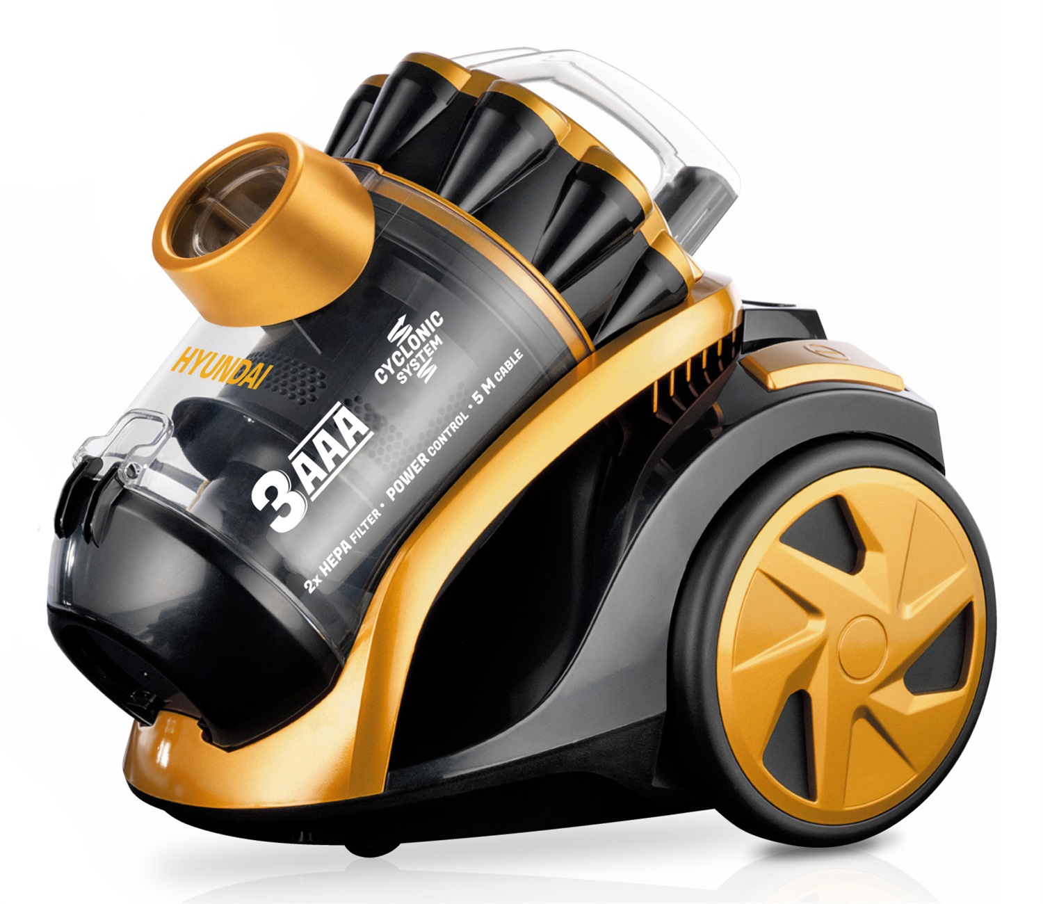 HYUNDAI Aspirapolvere senza sacchetto VC014 - 800 W, Filtro HEPA, Motore Eco, 1,3 l, Raggio d'azione 8 m