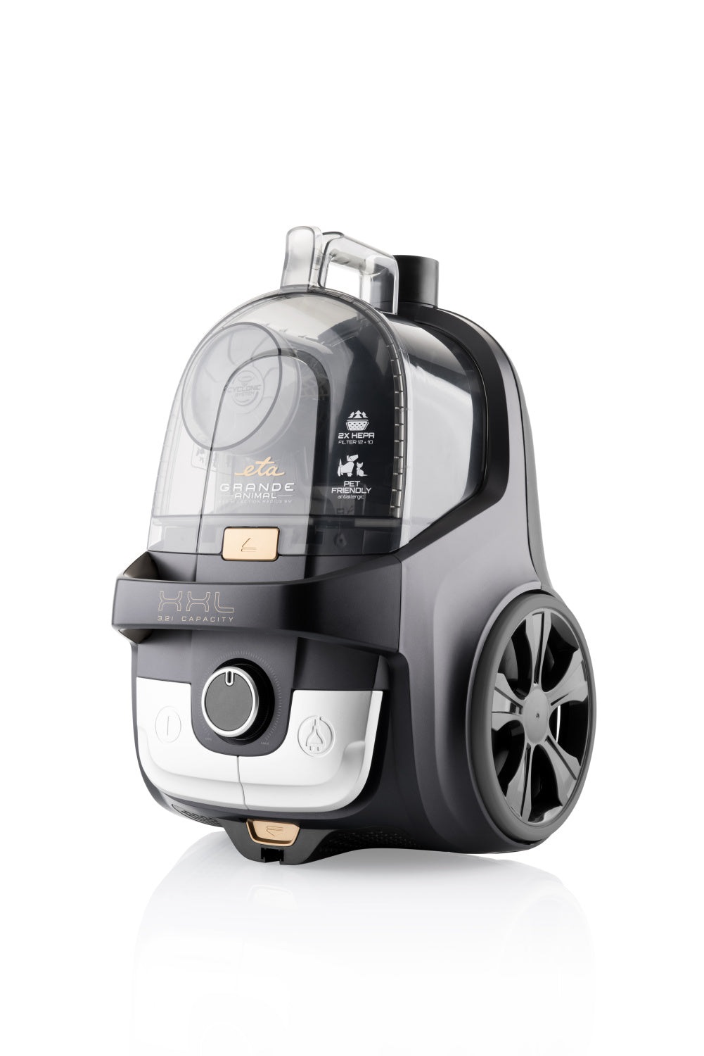 ETA Aspirapolvere senza sacco Grande Animal 850 W con DermoPet e 2 filtri HEPA, capacità 3,2 L