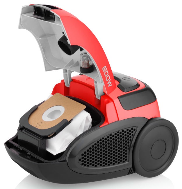 Hyundai Aspirapolvere Verticale HYUVC068R - 800W, Motore ECO, Raggio d'Azione 7,5m, Sacchetto da 2L, Alta Efficienza di Aspirazione
