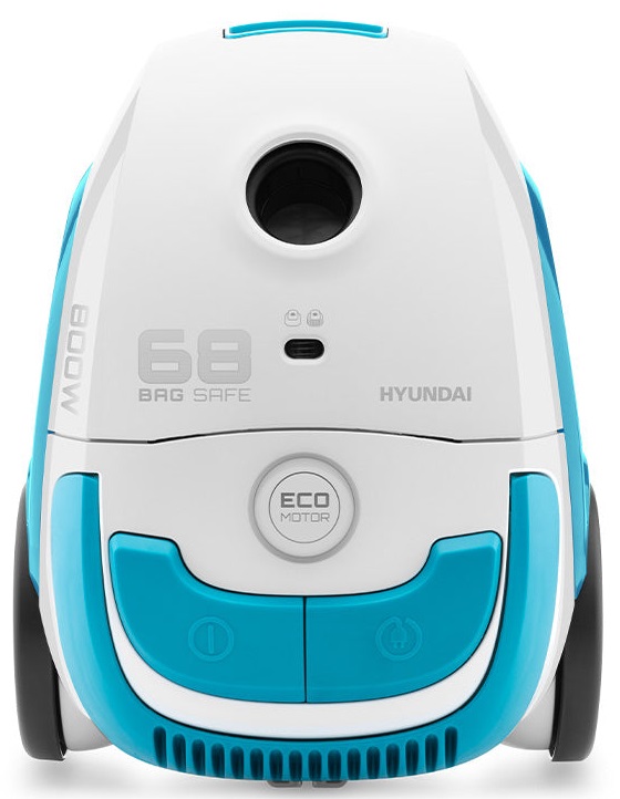 HYUNDAI ELECTRONICS Aspirapolvere con sacchetto VC068WB - 800W, Motore ECO, 2L, Bianco/Blu, Alta Efficienza di Aspirazione