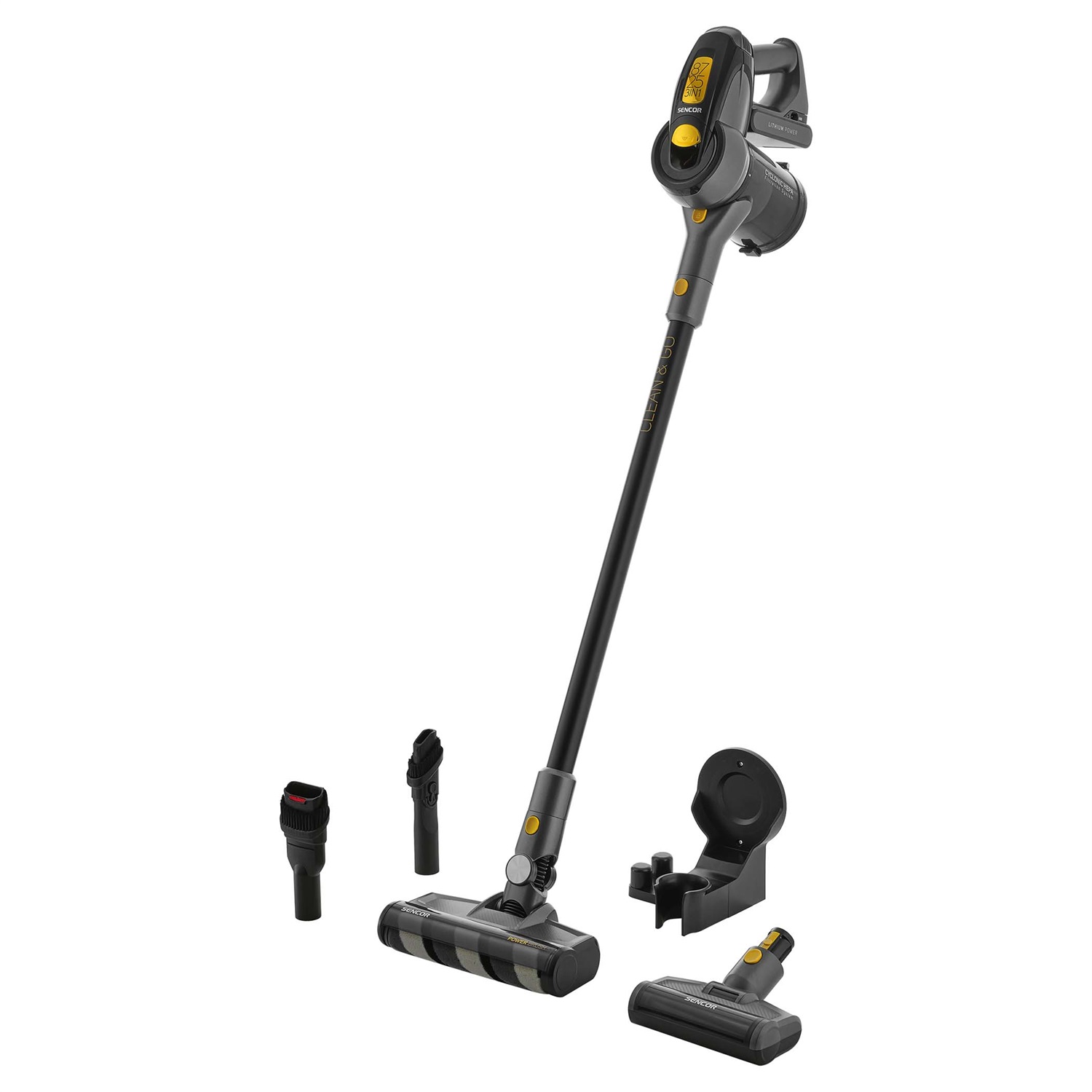 Sencor Aspirapolvere Senza Fili 3 in 1 con Autonomia di 50 Minuti, Motore BDLC da 400W, Filtro Ciclonico e Kit Cat&Dog