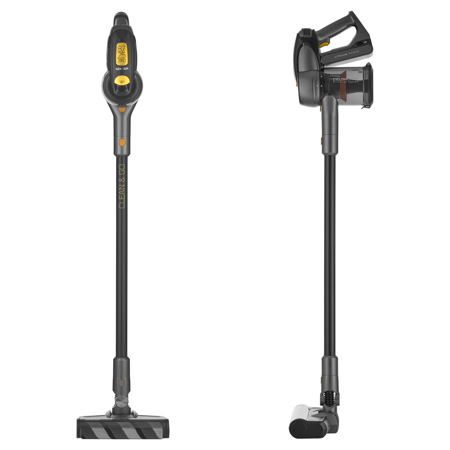 Sencor Aspirapolvere Senza Fili 3 in 1 con Autonomia di 50 Minuti, Motore BDLC da 400W, Filtro Ciclonico e Kit Cat&Dog