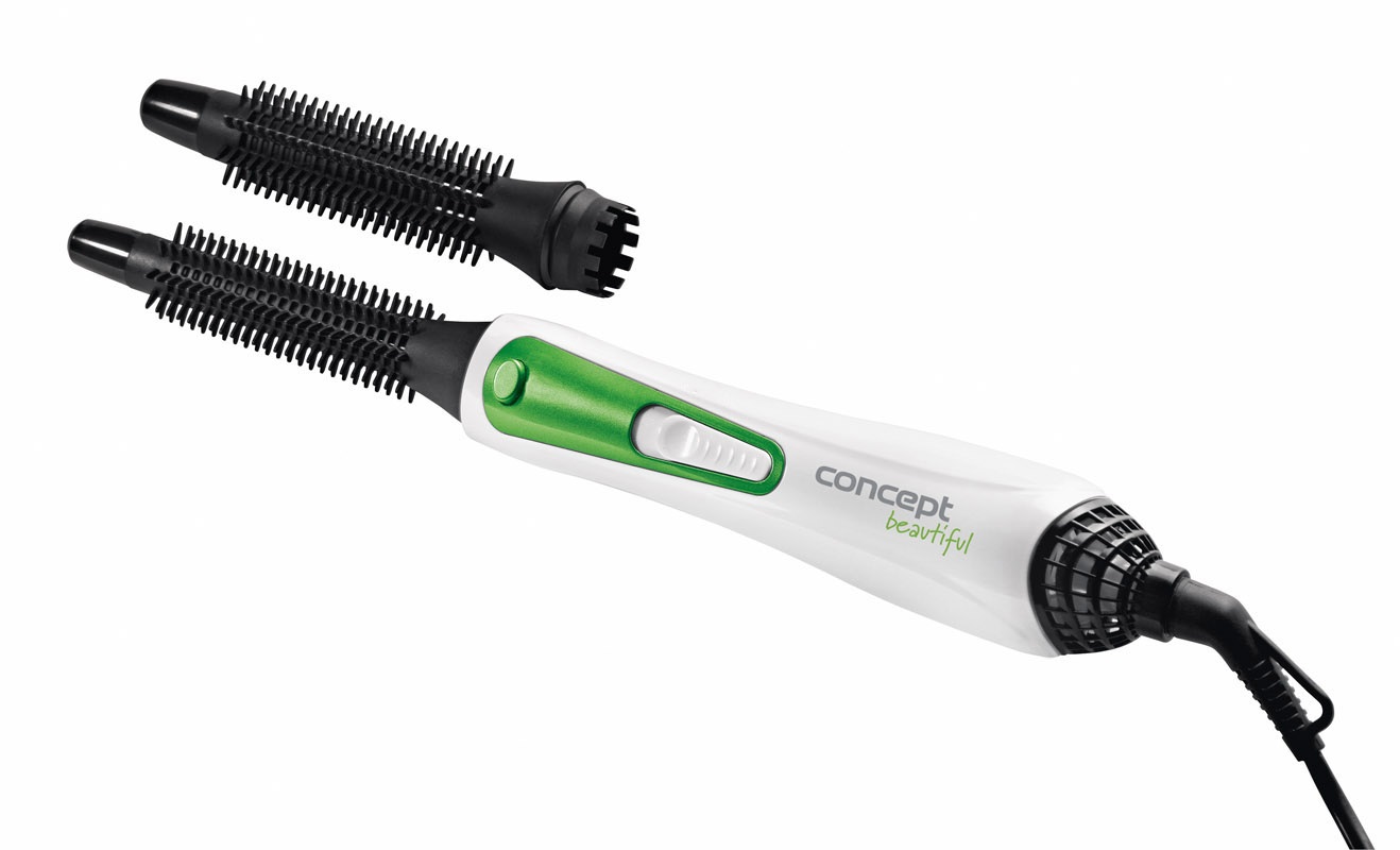 Concept KF1310 Spazzola ad Aria Calda Verde e Bianca con 400W, 2 Velocità e 3 Temperature