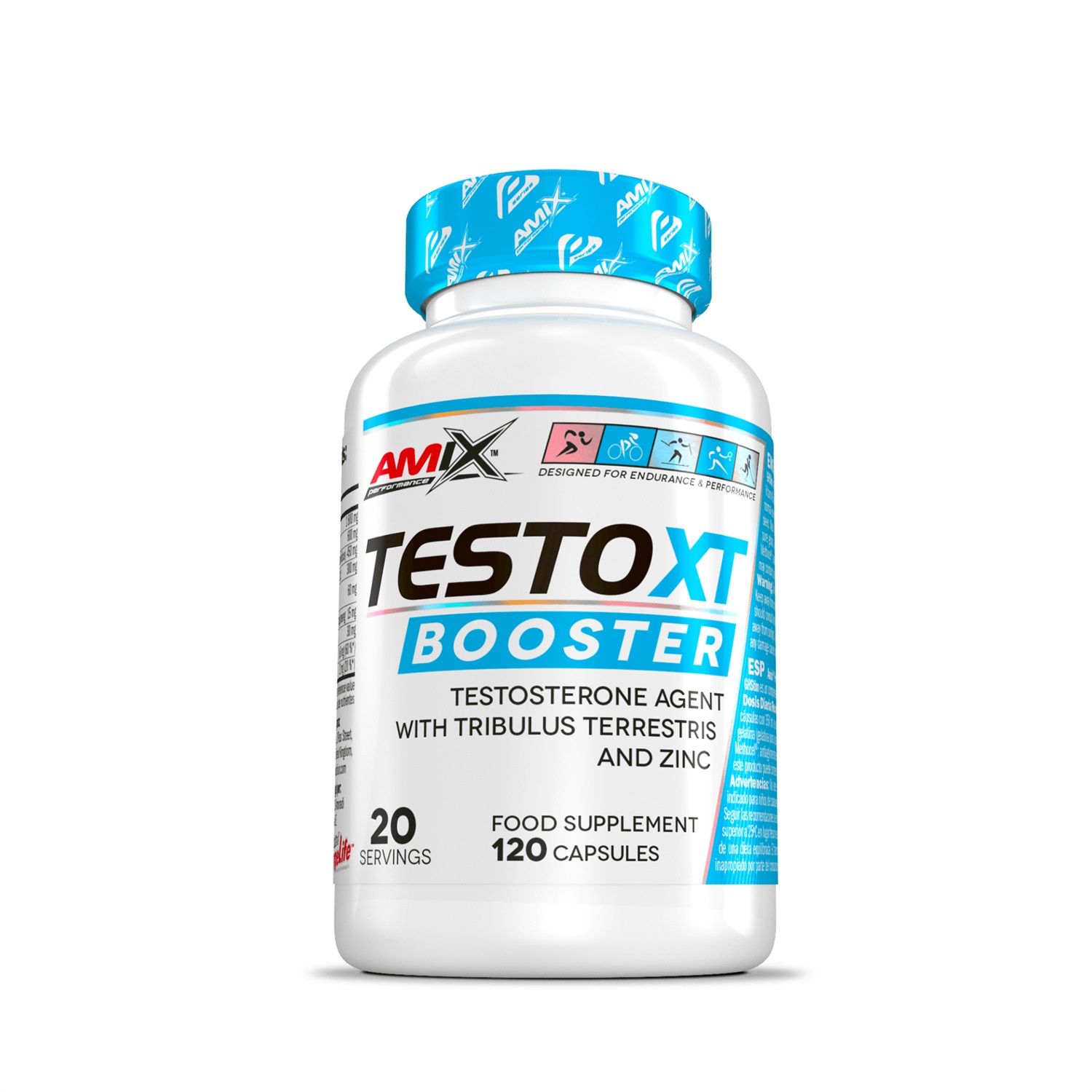 Amix TestoXT Booster - Integratore per Aumento Naturale del Testosterone con Zinco - 120 Capsule