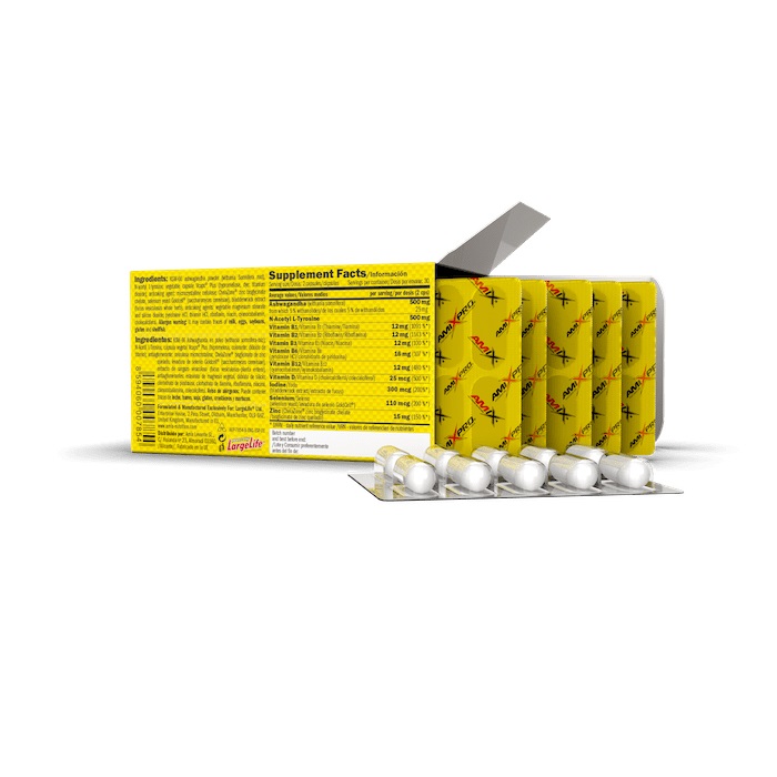 Amix ThyroMax - Integratore Alimentare con Ashwaganda, Fucus, N-Acetil-Tirosina, Vitamine e Minerali - 60 Capsule