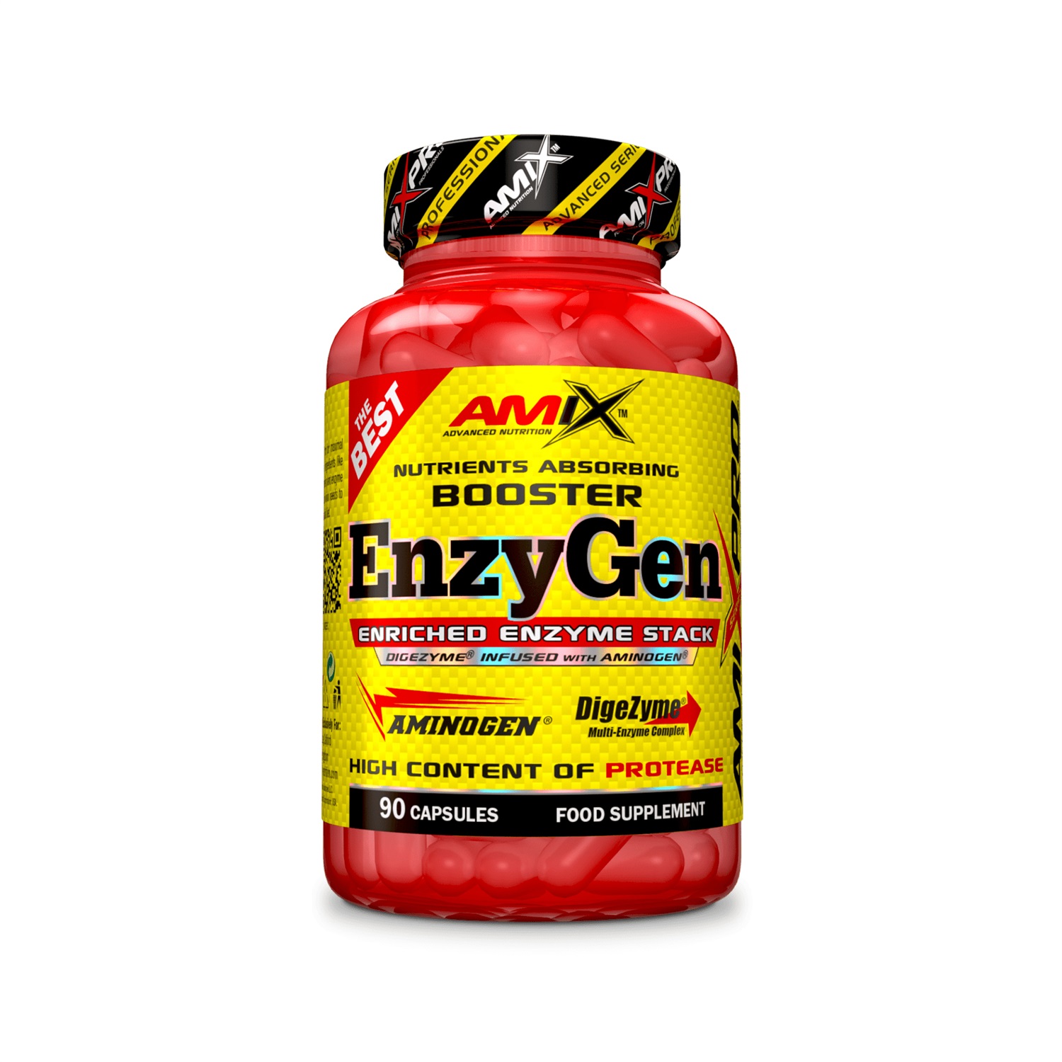 Amix EnzyGen Booster - Integratore Alimentare di Enzimi Digestivi - 90 Capsule con DigeZyme® e Aminogen®