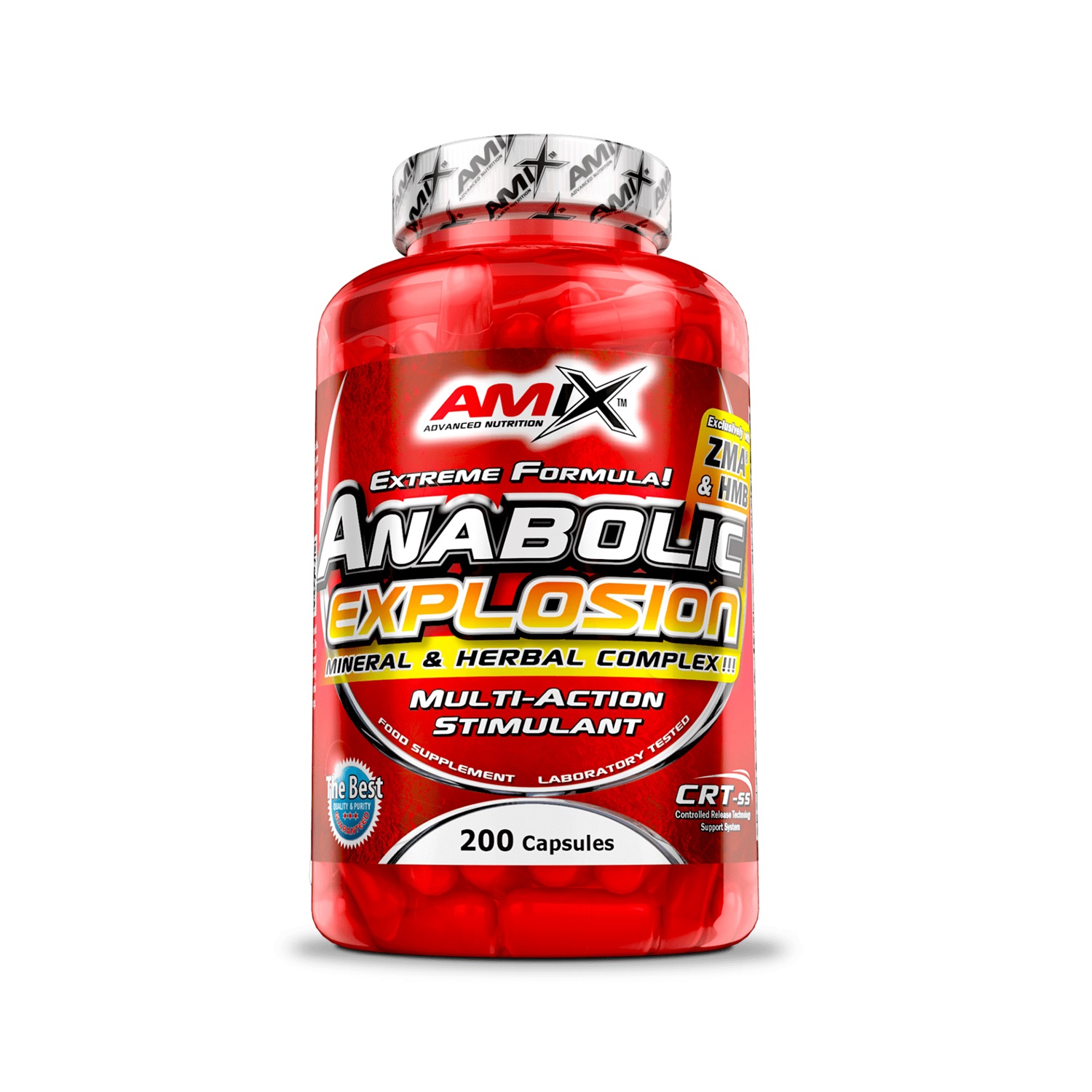 Amix Nutrition Anabolic Explosion - Integratore alimentare con 200 capsule, supporto naturale alla produzione di testosterone, forza e recupero