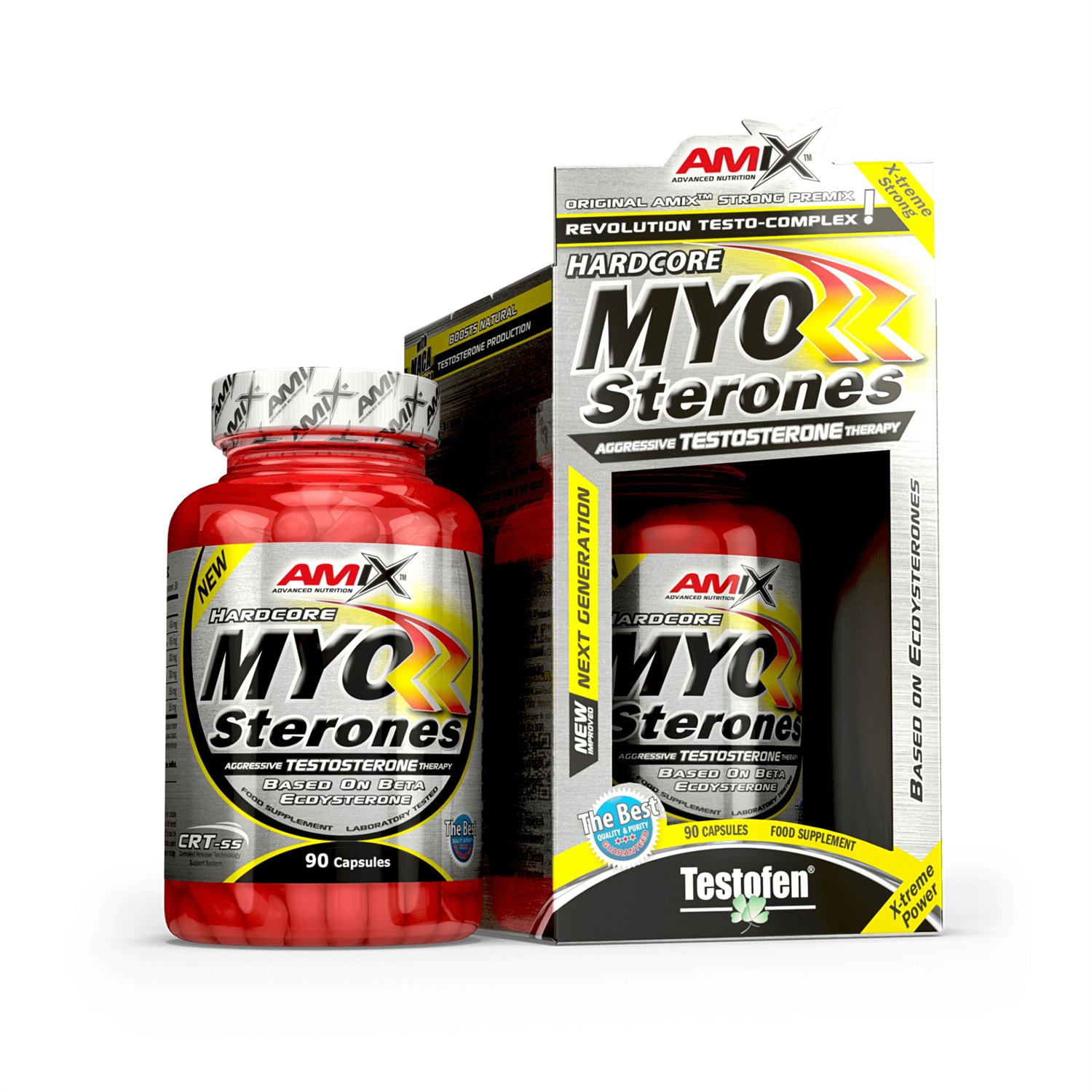 Amix Nutrition Myo Sterones - Integratore a base di estratti vegetali, 90 capsule per tonificare e sostenere la produzione di testosterone