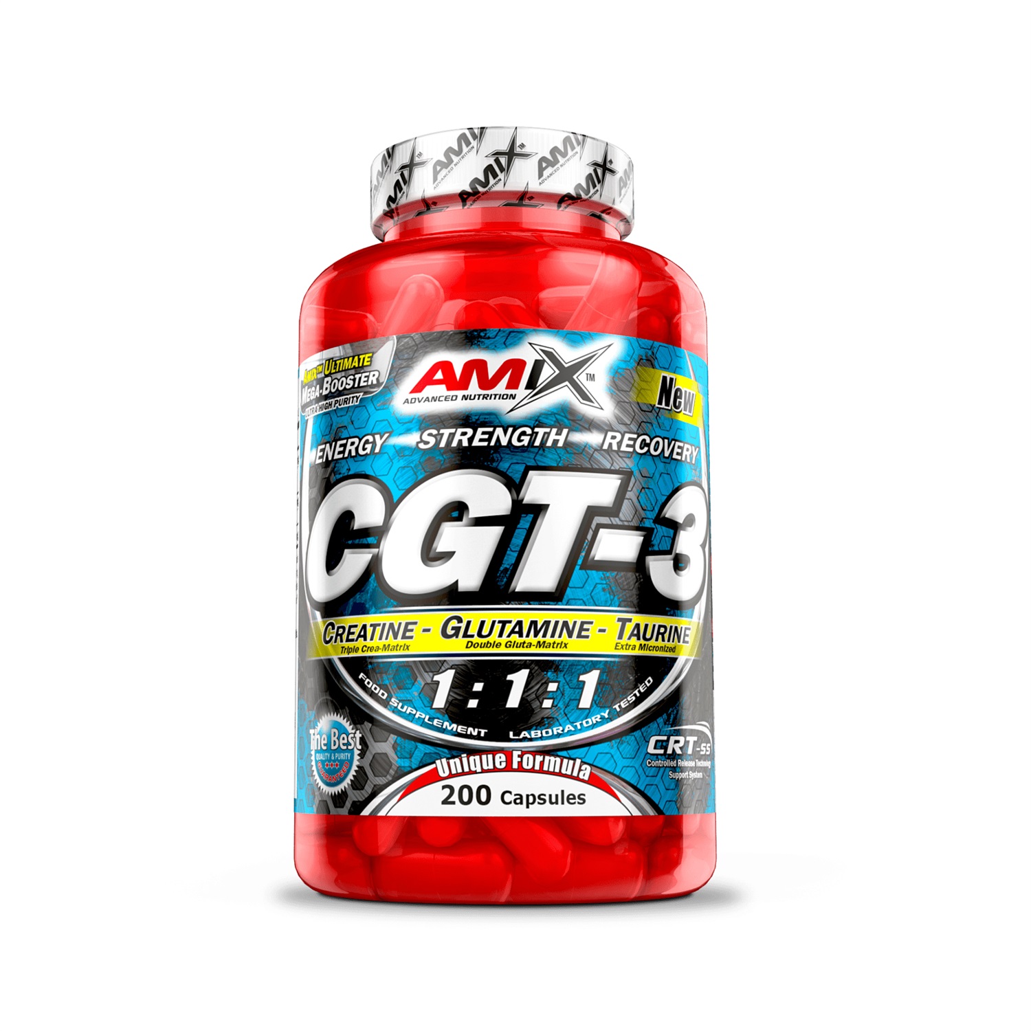 Amix Nutrition CGT-3 - Integratore Sportivo con Creatina, L-Glutammina e Taurina - 200 Capsule