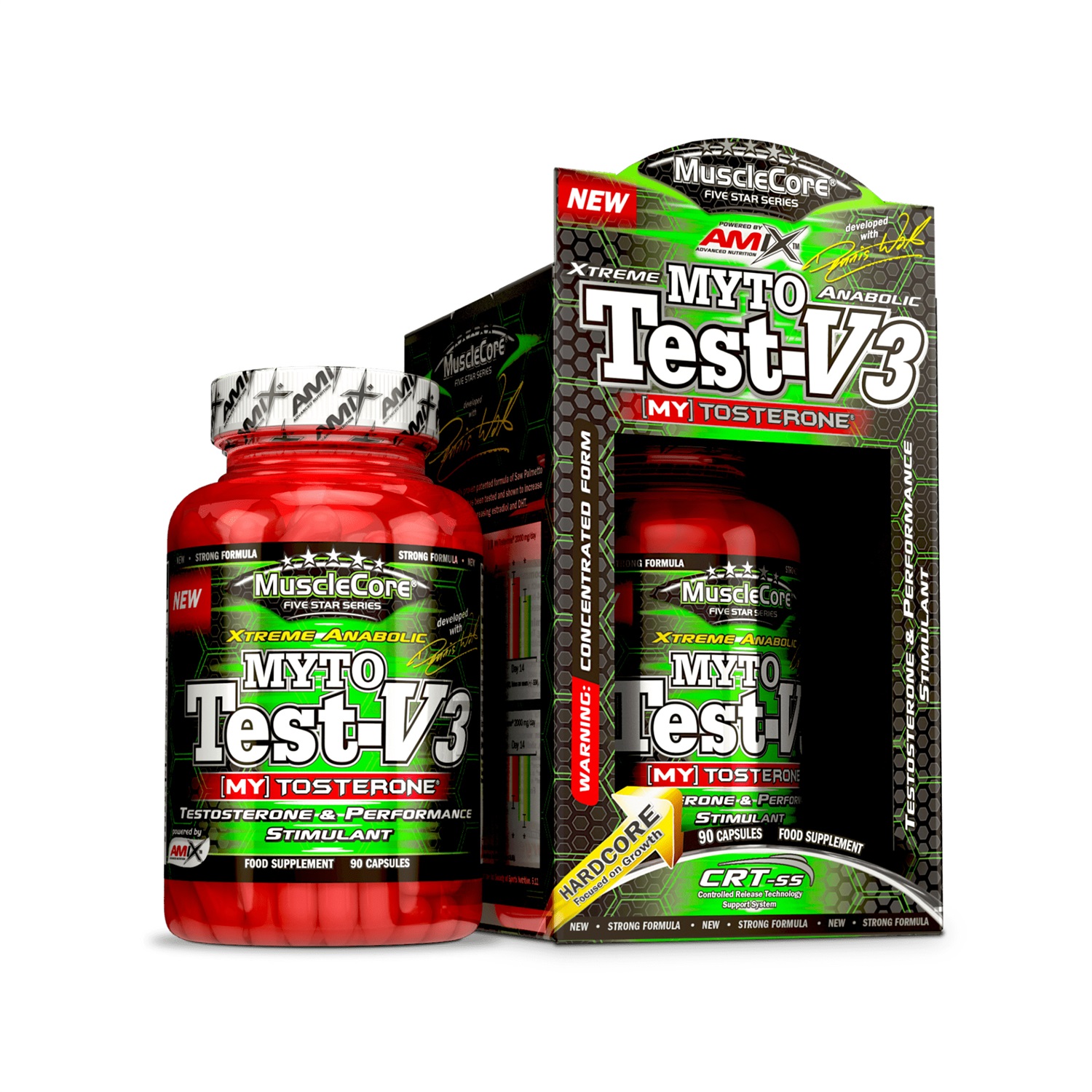 Amix Myto Test V3 - Booster di Testosterone - 90 Capsule con MyTosterone, Testofen, Ginkgo Biloba e Zinco