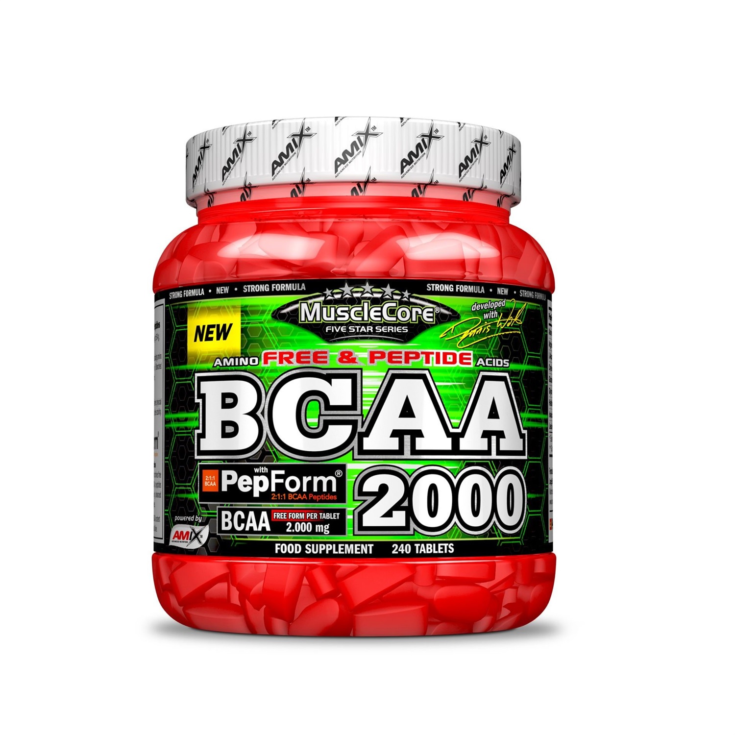 Amix Nutrition BCAA 2000 - Integratore di Aminoacidi Ramificati con PepForm e Vitamina B6 - 240 Tavolette