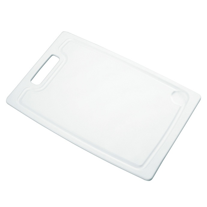 Tescoma Tagliere Rettangolare Presto 36x24 cm in Plastica Bianco - Ideale per Cibi, con Scanalatura per Liquidi
