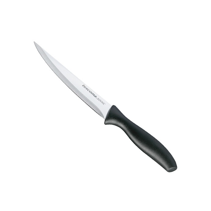 Tescoma Coltello Multiuso Sonic 12 cm - Acciaio Inox, Manico Ergonomico in Plastica Nera