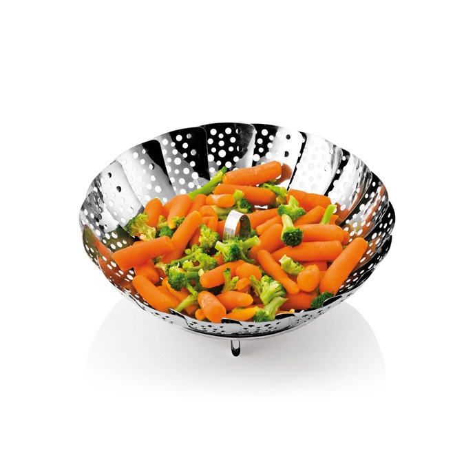 Tescoma Cestello per Cottura a Vapore Ø 28 cm Presto in Acciaio Inossidabile con Alette Richiudibili