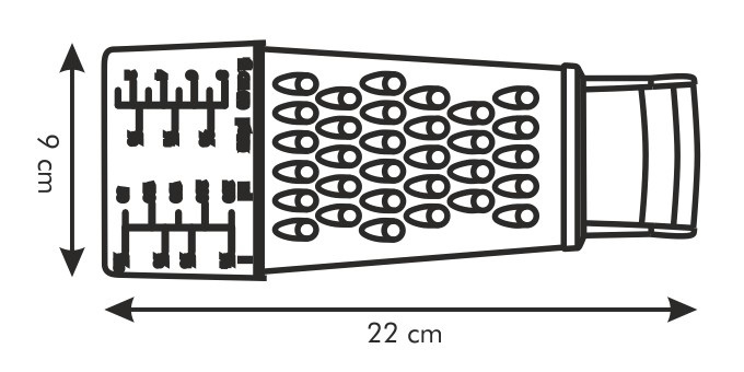 Tescoma Grattugia 4 Lati con Contenitore Handy - Acciaio Inox, Bianco, 22 x 9 cm