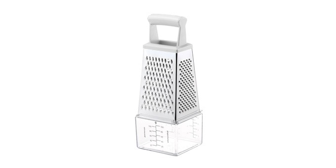 Tescoma Grattugia 4 Lati con Contenitore Handy - Acciaio Inox, Bianco, 22 x 9 cm