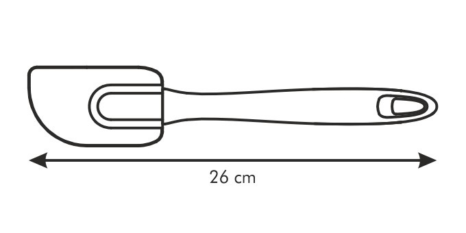 Tescoma Spatola in Silicone Presto 26 cm - Flessibile, Resistente al Calore fino a 220 °C, Colori Rosso e Bianco, con Gancio per Appendere