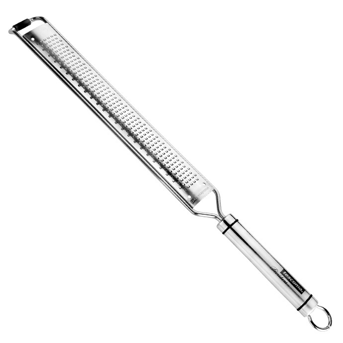Tescoma Grattugia Lunga a Fori Piccoli President x-Sharp - Acciaio Inox, 39 cm, Superficie Antiscivolo, Lavabile in Lavastoviglie, Garanzia 5 Anni