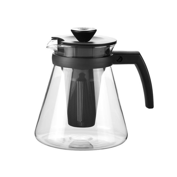 Tescoma Teo Teiera Con Filtro in Vetro Borosilicato, 1.25 L, Nero, Infusiera per Tè e Caffè, Lavabile in Lavastoviglie