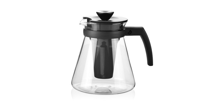 Tescoma Teo Teiera Con Filtro in Vetro Borosilicato, 1.25 L, Nero, Infusiera per Tè e Caffè, Lavabile in Lavastoviglie