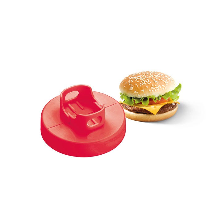 Tescoma Stampo per Hamburger 420585 in Plastica, 18.5 X 12 X 4.8 Cm, Rosso - Facile da Usare, Lavabile in Lavastoviglie