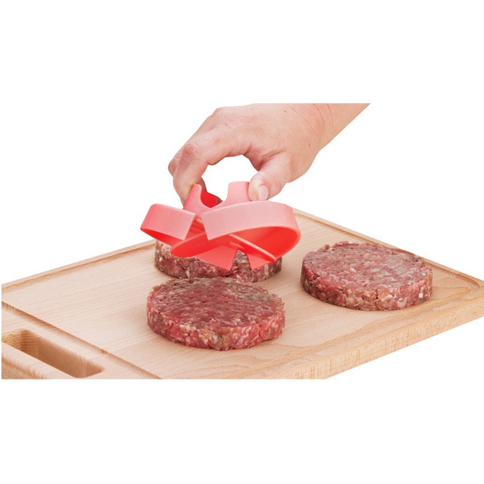Tescoma Stampo per Hamburger 420585 in Plastica, 18.5 X 12 X 4.8 Cm, Rosso - Facile da Usare, Lavabile in Lavastoviglie