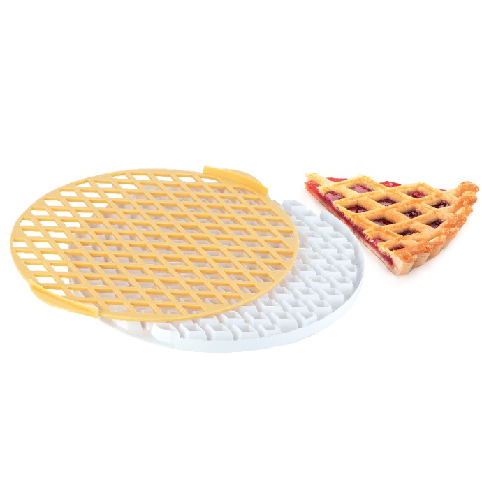 Tescoma Delícia Reticolo Tagliapasta per Crostata in Plastica Giallo/Bianco, Diametro 30 cm