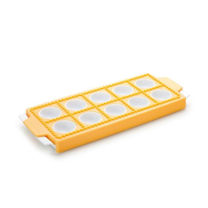Tescoma 630875 Delicia Stampo per Raviolini Tondi in Plastica Giallo, 10 Pezzi - Ideale per Preparare Ravioli Fatti in Casa