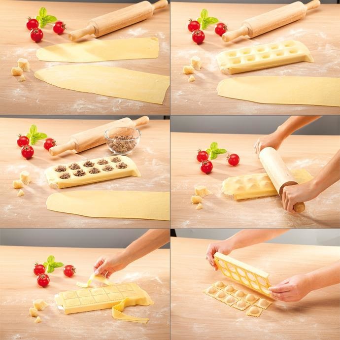 Tescoma 630875 Delicia Stampo per Raviolini Tondi in Plastica Giallo, 10 Pezzi - Ideale per Preparare Ravioli Fatti in Casa