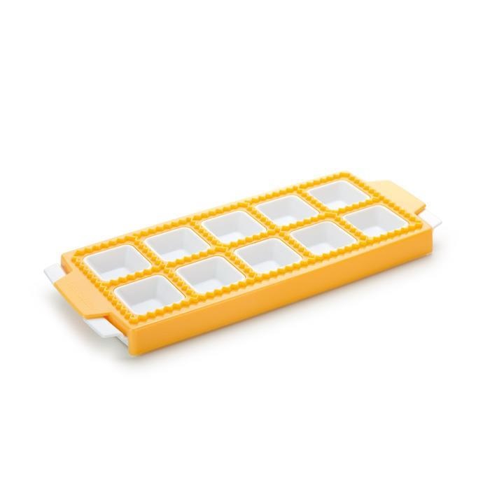 Tescoma Delicia 630877 Stampo per Raviolini Quadrati in Plastica, Giallo, 10 Pezzi
