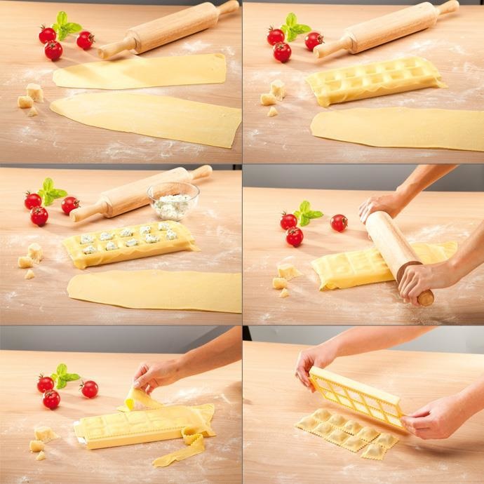 Tescoma Delicia 630877 Stampo per Raviolini Quadrati in Plastica, Giallo, 10 Pezzi