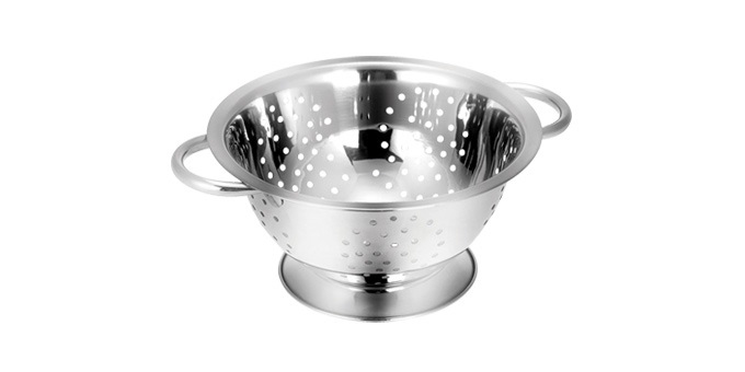 Tescoma Colapasta GrandCHEF con Base Ø 24 cm in Acciaio Inossidabile, Impugnature Laterali e Design Rialzato