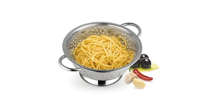 Tescoma Colapasta GrandCHEF con Base Ø 24 cm in Acciaio Inossidabile, Impugnature Laterali e Design Rialzato