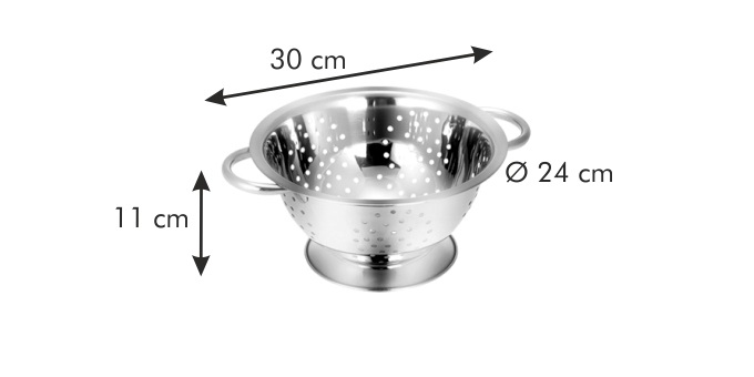 Tescoma Colapasta GrandCHEF con Base Ø 24 cm in Acciaio Inossidabile, Impugnature Laterali e Design Rialzato