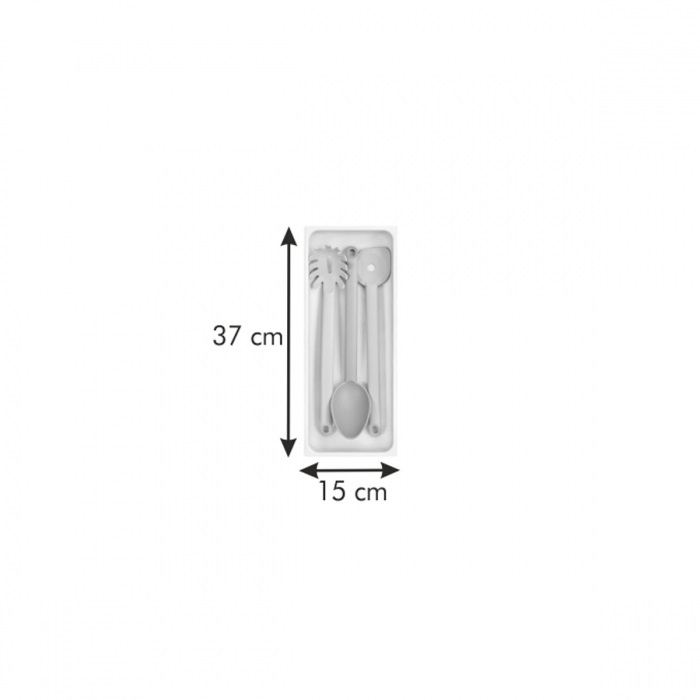 Tescoma Porta Utensili da Cassetto FlexiSPACE 37x14,8 cm - Plastica Bianco, Sistema Modulare Componibile