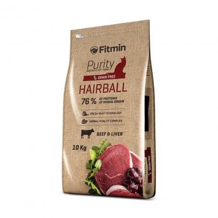 Fitmin Purity Hairball - Cibo Secco Completo per Gatti Adulti 10 kg, Contrasta Hairball