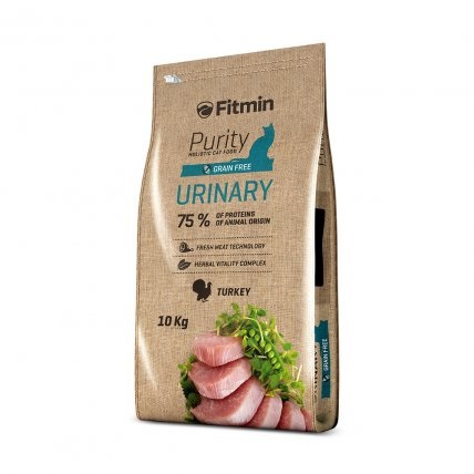 FITMIN Cat Purity Urinary - Cibo secco completo per gatti adulti 10 kg, ideale per problemi al tratto urinario, con 75% di proteine animali