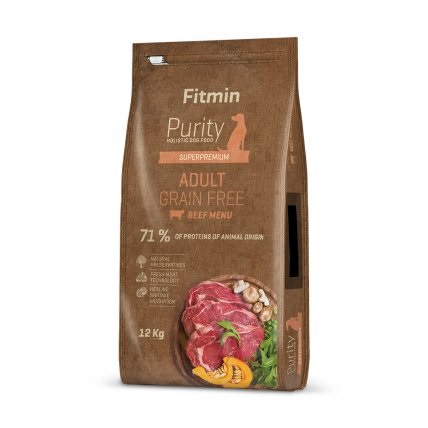 Fitmin Purity Adult Grainfree Manzo 12 kg - Alimento secco completo per cani adulti senza cereali
