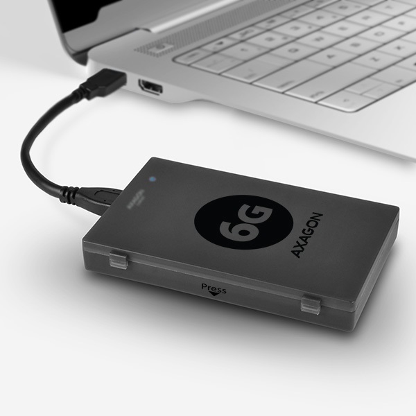 AXAGON ADSA-1S6 - Disco Rigido Esterno USB 3.0 per SSD e HDD da 2,5'' con SATA 6G UASP