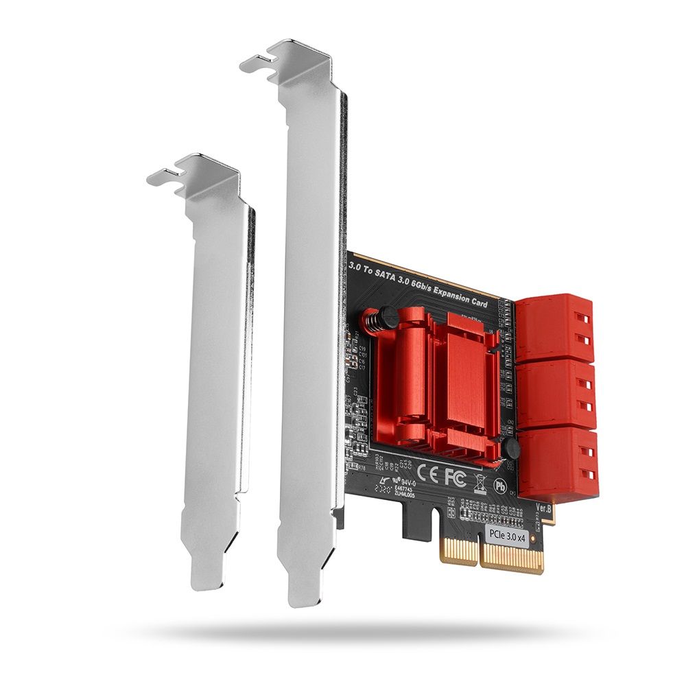 AXAGON PCES-SA6 - Scheda Controller PCIe con 6 Porte SATA III 6Gb/s e Chipset ASMedia