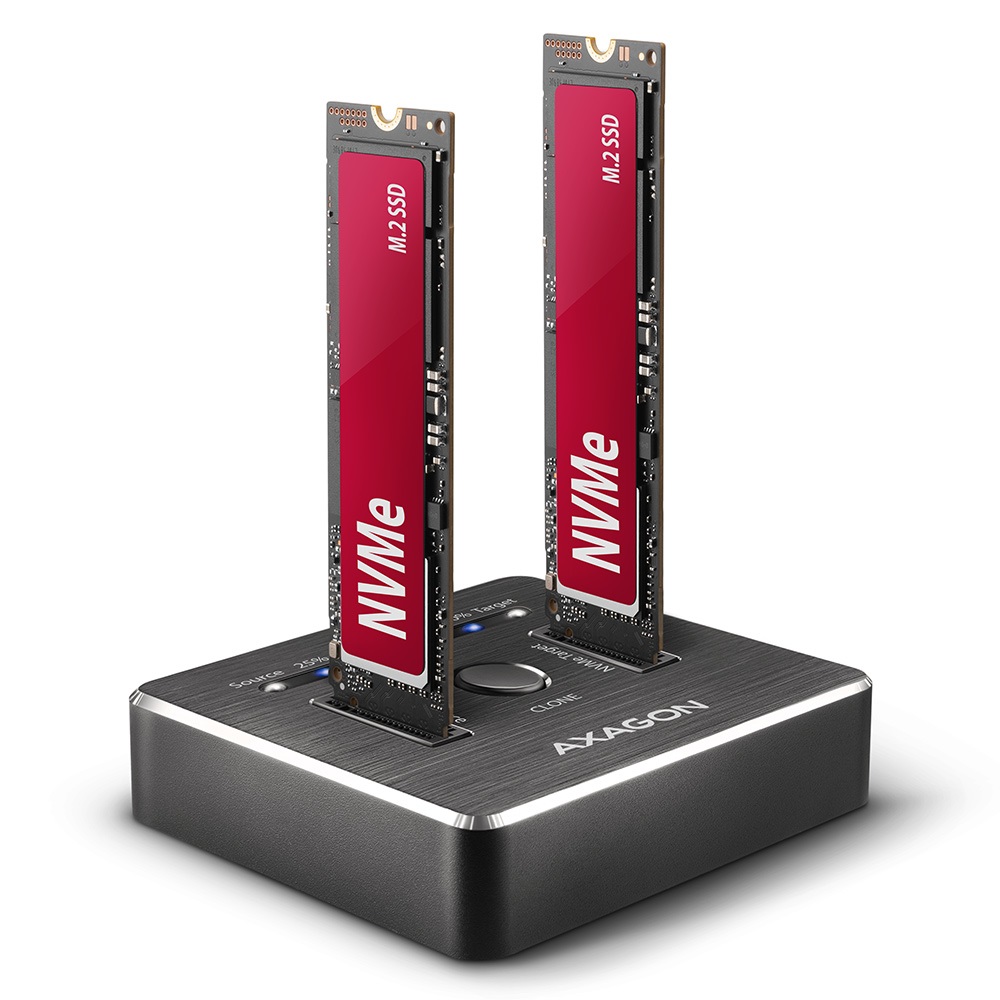 Axagon ADSA-M2C Docking Station per SSD M.2 - USB 3.2 Gen 2 (3.1 Gen 2) Type-C, Velocità fino a 10 Gbit/s, Alluminio